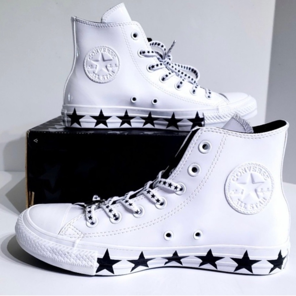 MILEY X CONVERSE collab chuck taylor all star hi top patent white